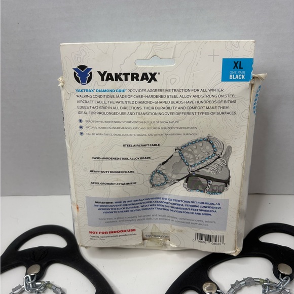 Yaktrax Diamond Grip Ice Traction Cleats - Black Size X-LARGE - Picture 6 of 6